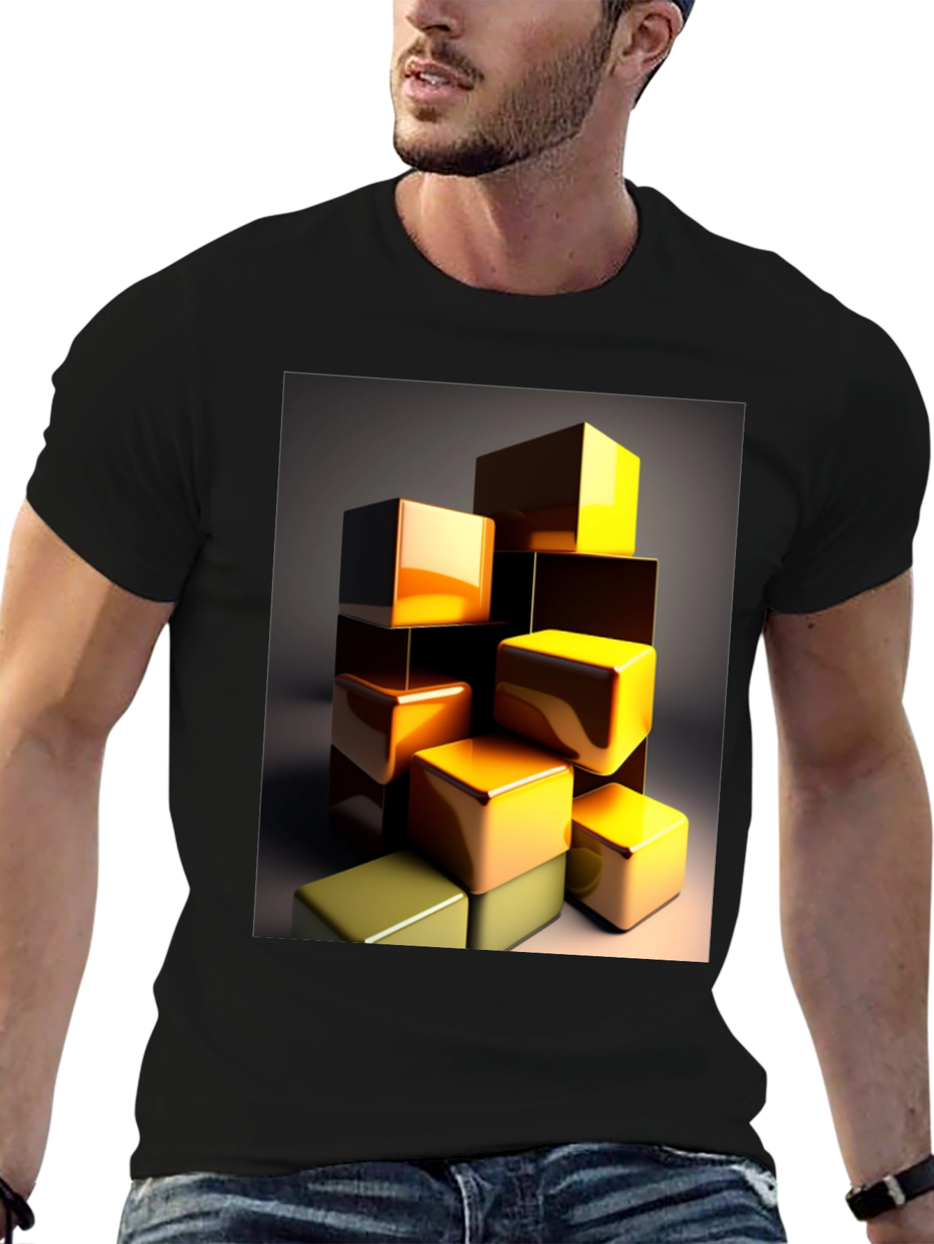 Abstract Cubes Graphic Tee - Modern Art T-Shirt