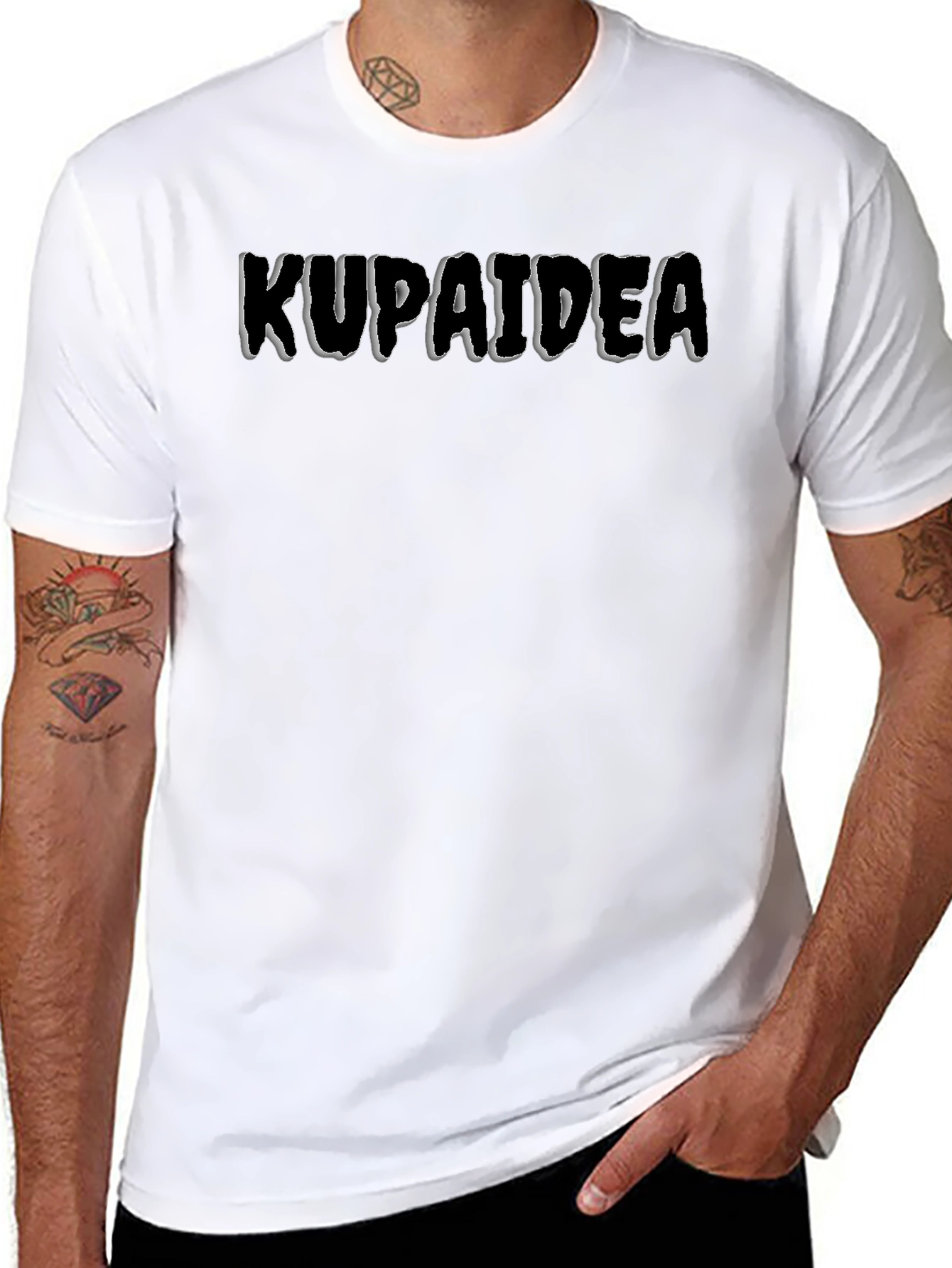 Kupaidea Black Graphic Tee - Mens Trendy T-Shirt