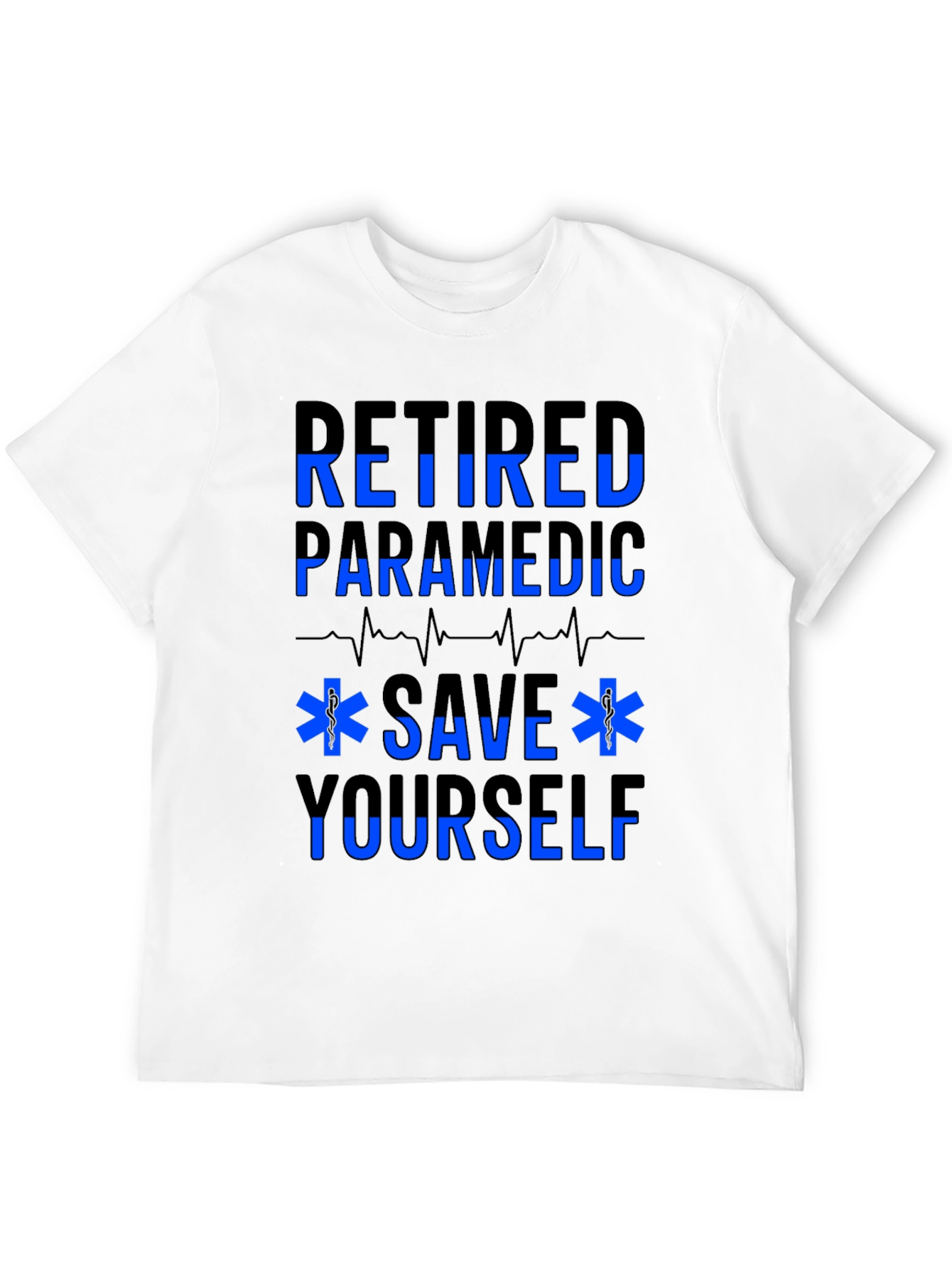 Retired Paramedic Save Yourself Black T-Shirt
