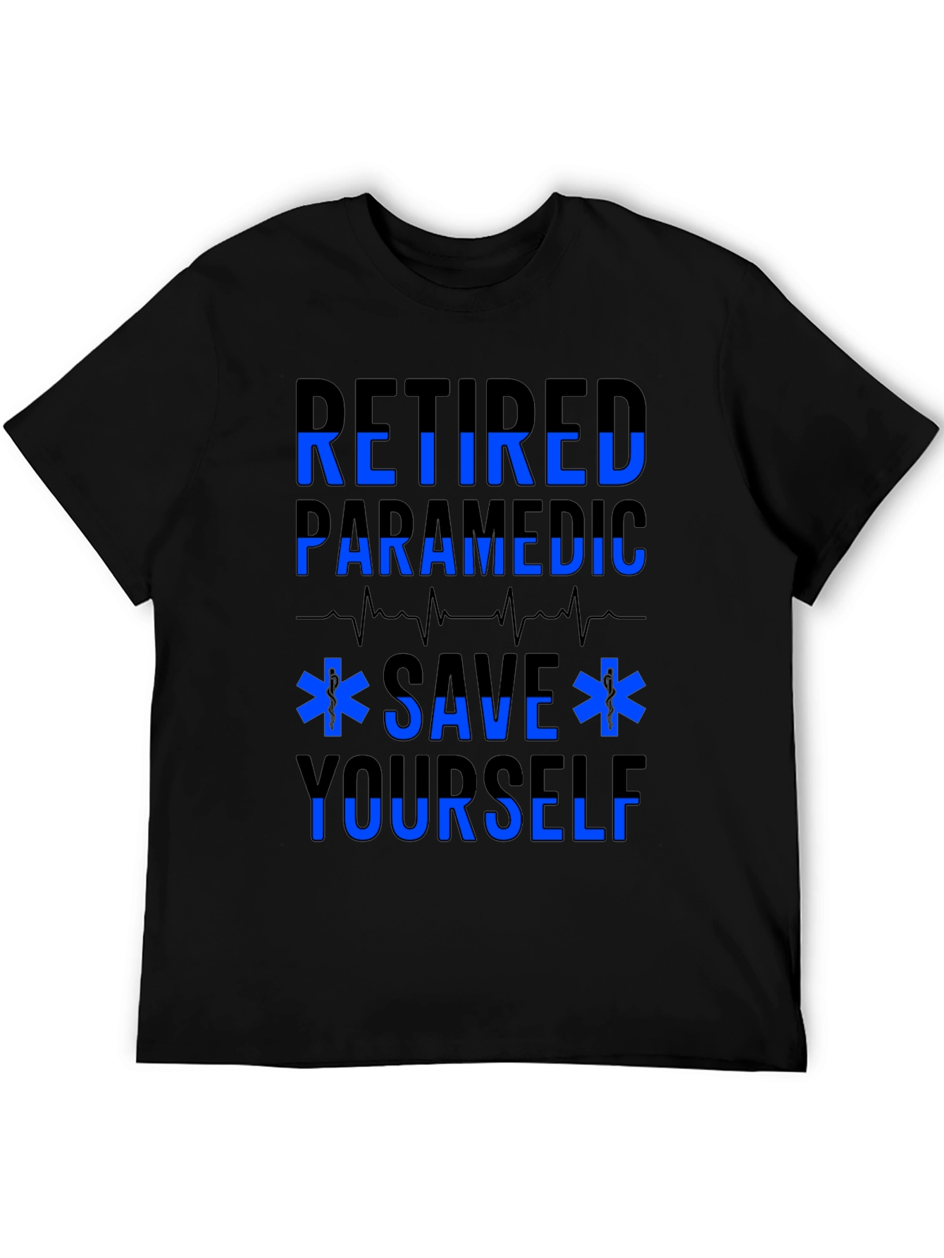Retired Paramedic Save Yourself Black T-Shirt