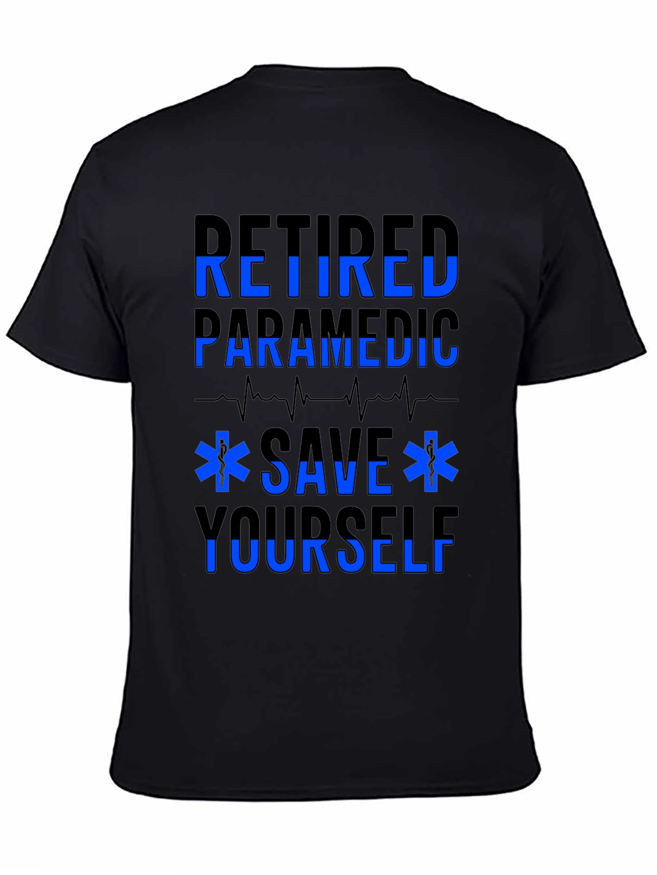 Retired Paramedic Save Yourself Black T-Shirt