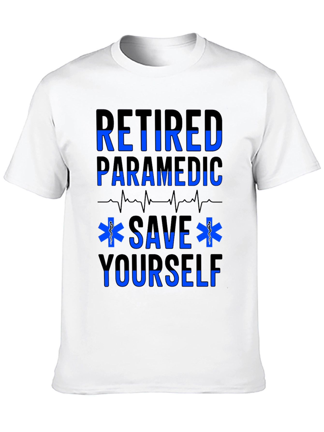 Retired Paramedic Save Yourself Black T-Shirt