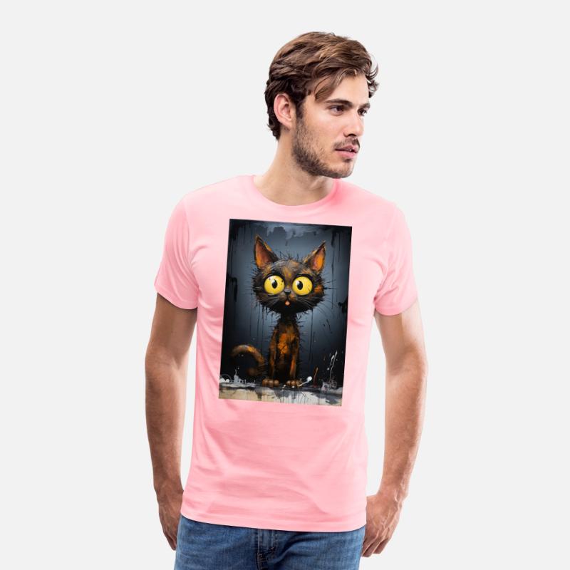 Black Cat With Big Eyes - Dripping Paint