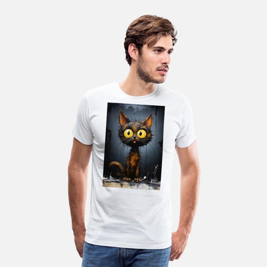 Black Cat With Big Eyes - Dripping Paint