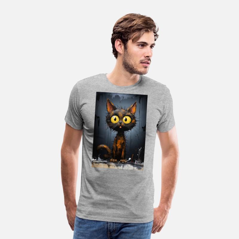 Black Cat With Big Eyes - Dripping Paint