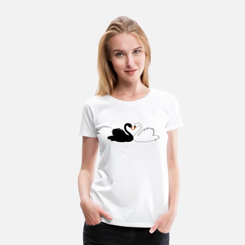 Black swan and white swan