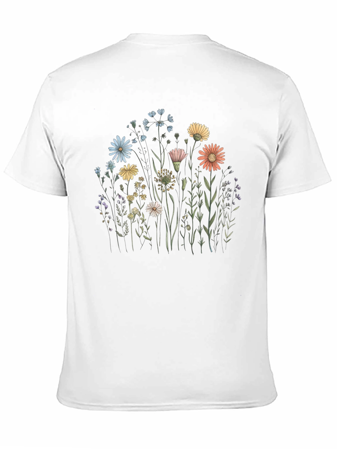 Floral Graphic Tee - Black Cotton T-Shirt