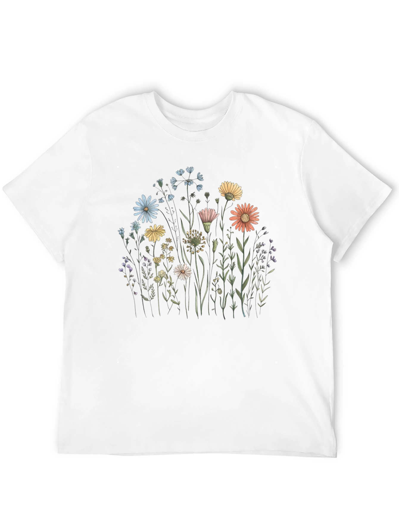 Floral Graphic Tee - Black Cotton T-Shirt