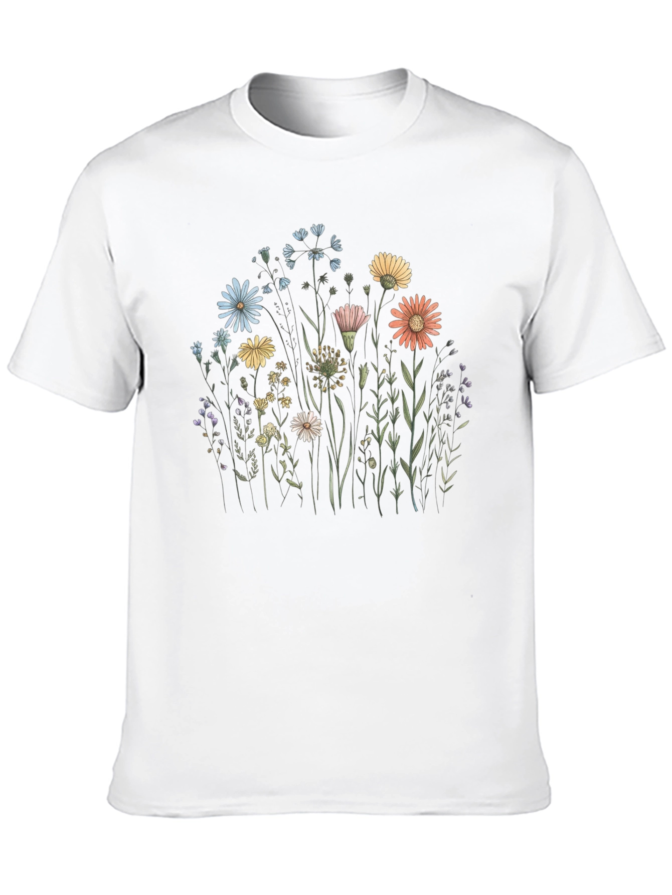 Floral Graphic Tee - Black Cotton T-Shirt