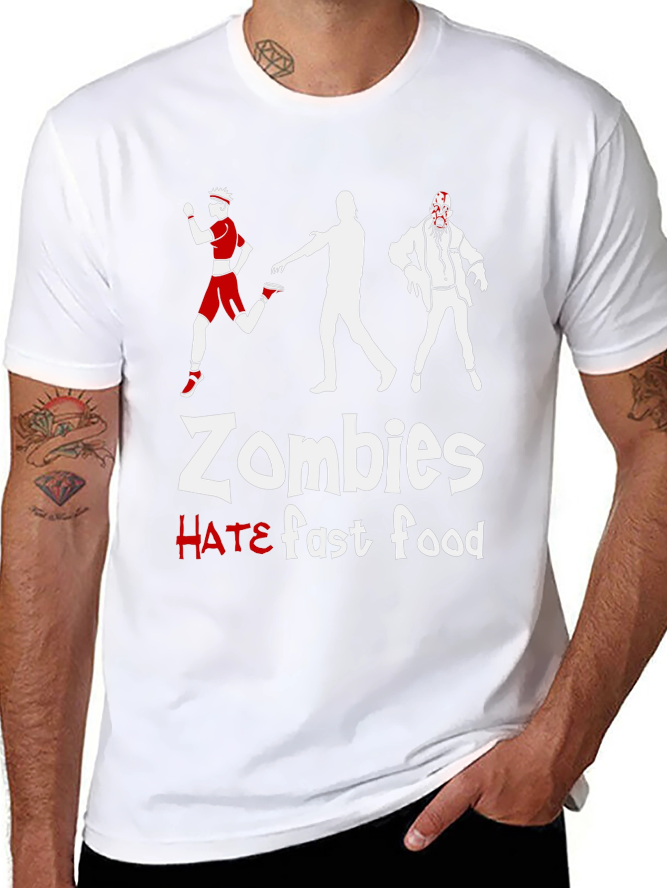 Zombies Hate Fast Food Graphic Tee