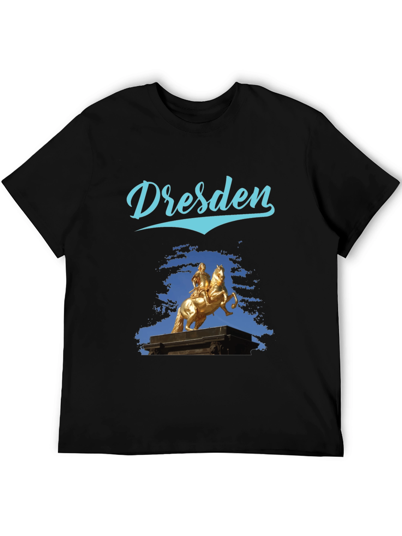 Dresden Statue Graphic Tee - Stylish Black T-Shirt