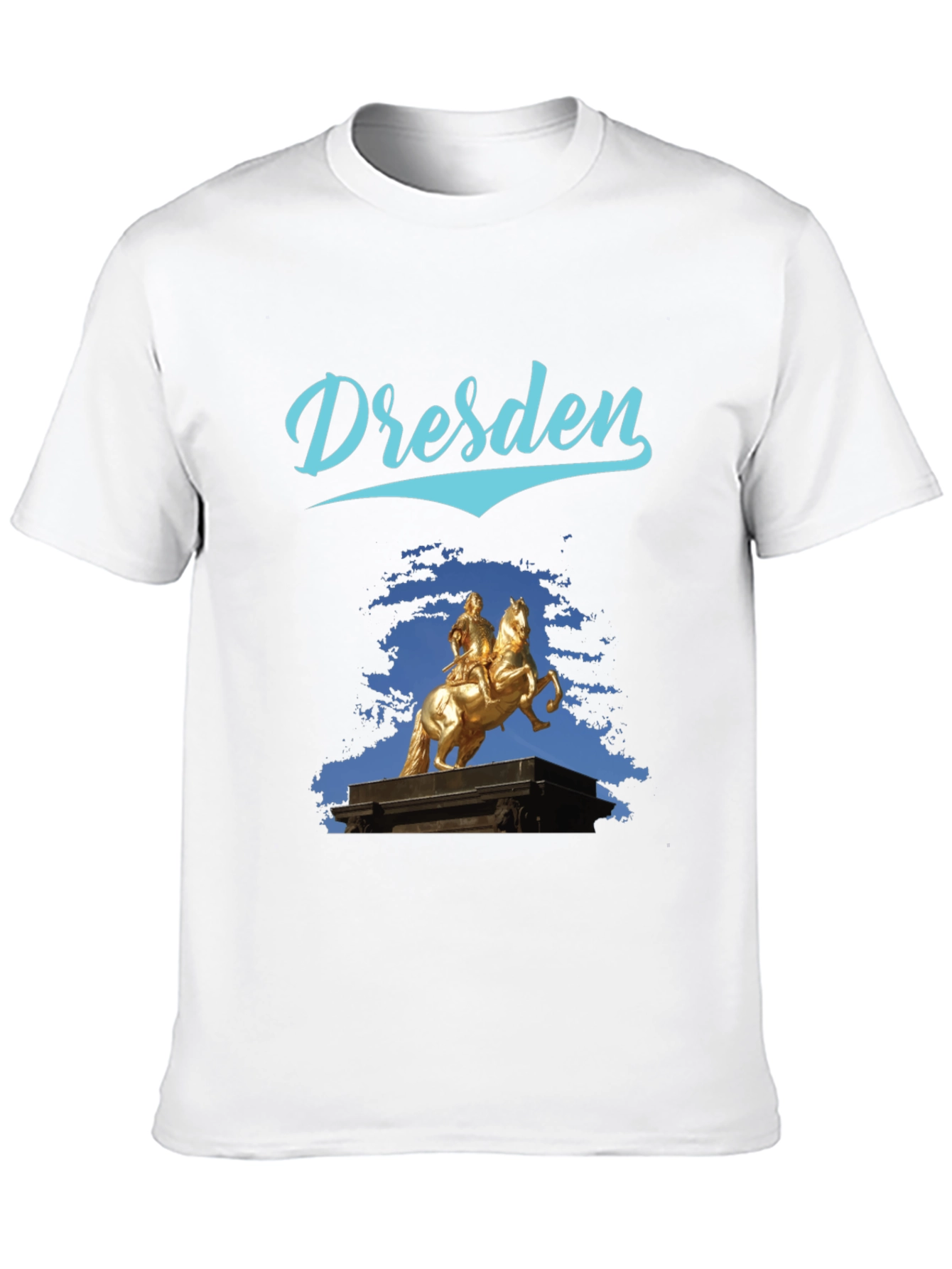 Dresden Statue Graphic Tee - Stylish Black T-Shirt