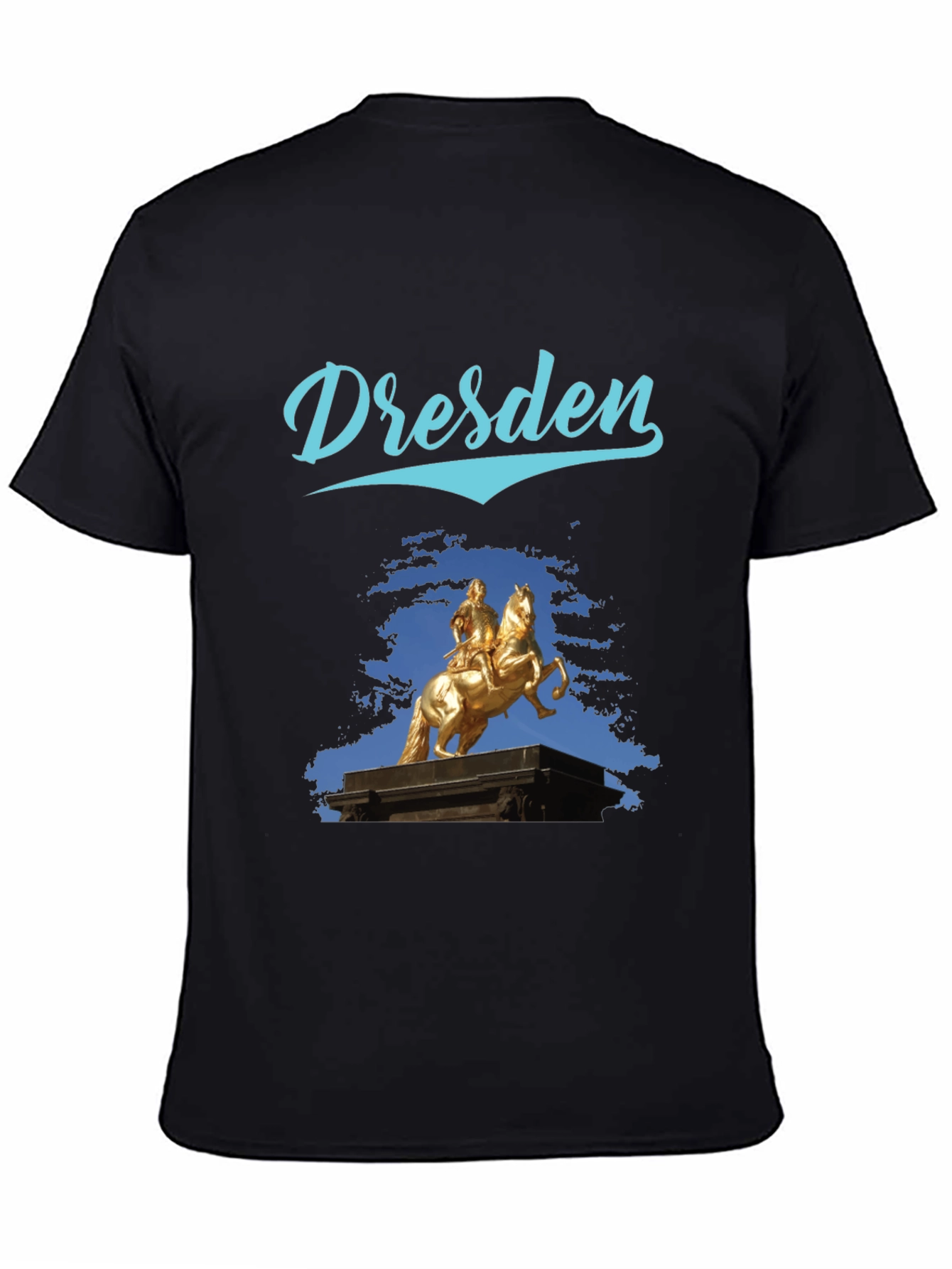 Dresden Statue Graphic Tee - Stylish Black T-Shirt