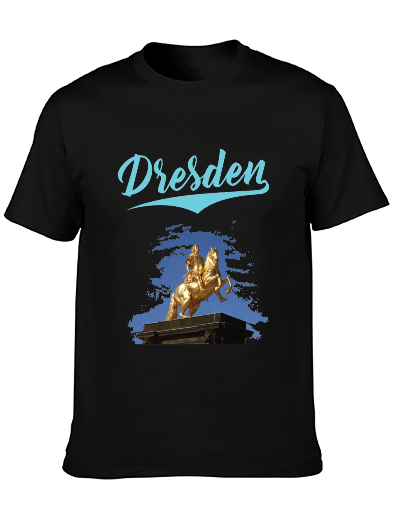 Dresden Statue Graphic Tee - Stylish Black T-Shirt