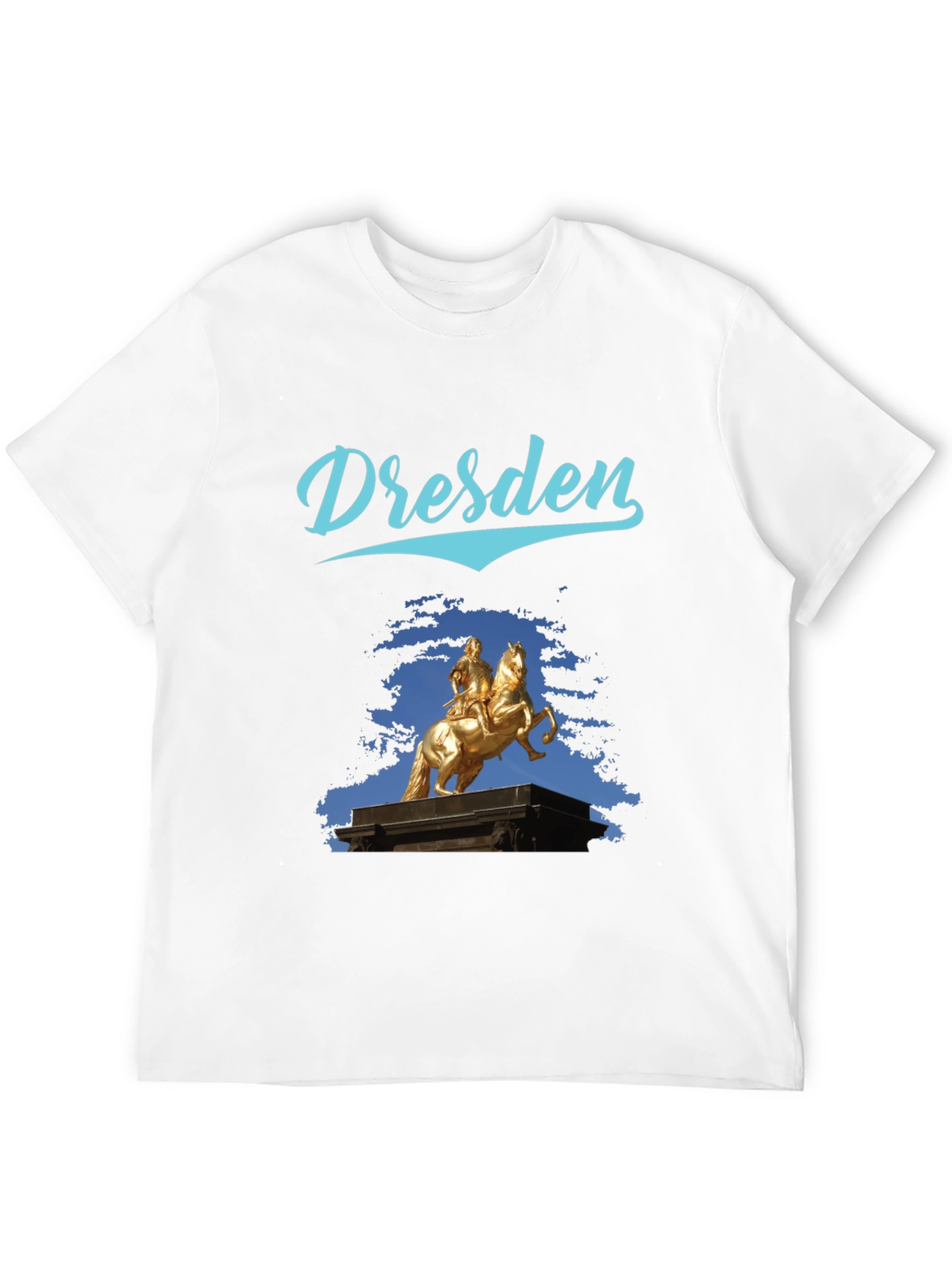 Dresden Statue Graphic Tee - Stylish Black T-Shirt