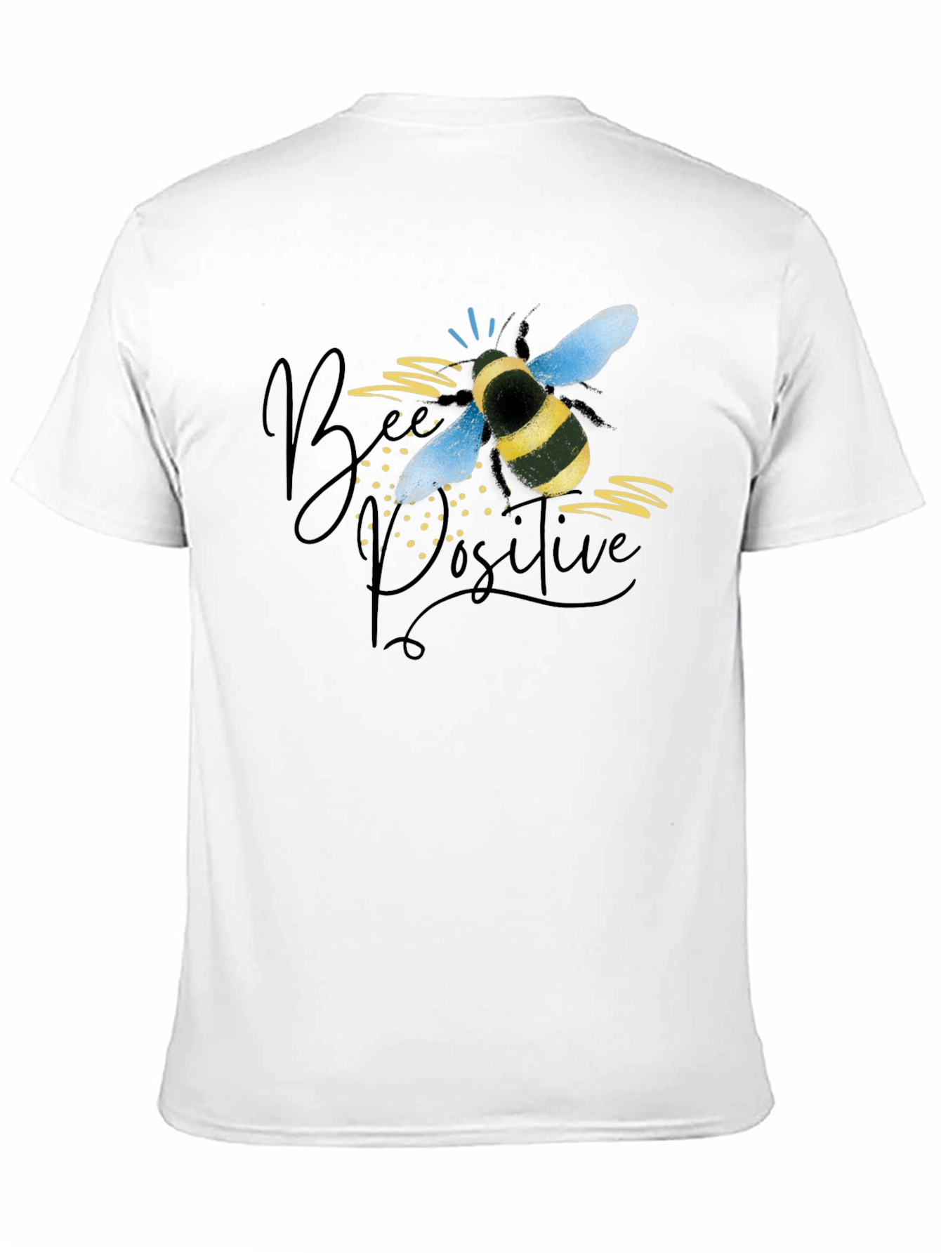 Bee Positive Graphic Tee - Black Cotton T-Shirt