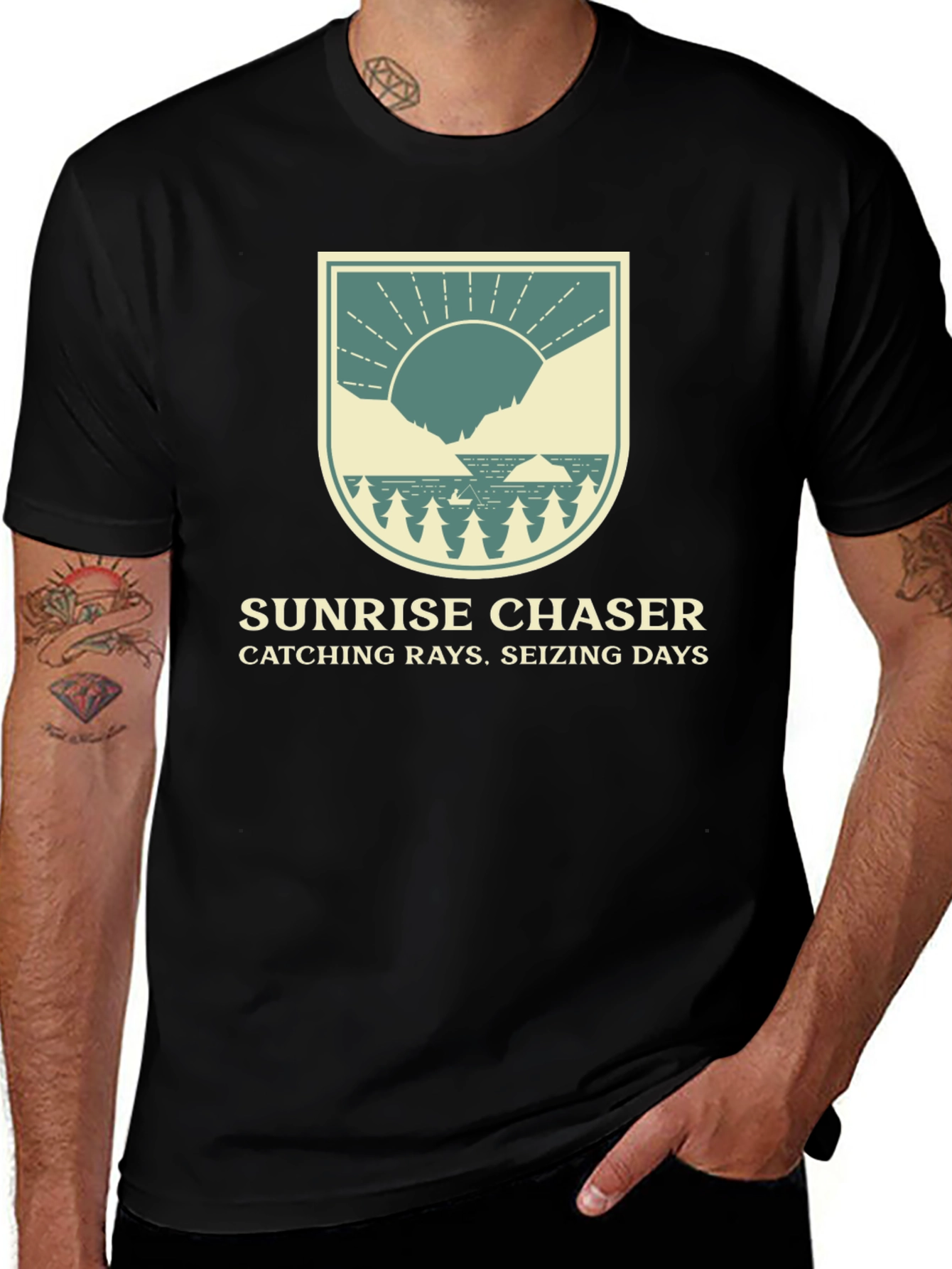 Sunrise Chaser Graphic Tee - Catching Rays Seizing Days