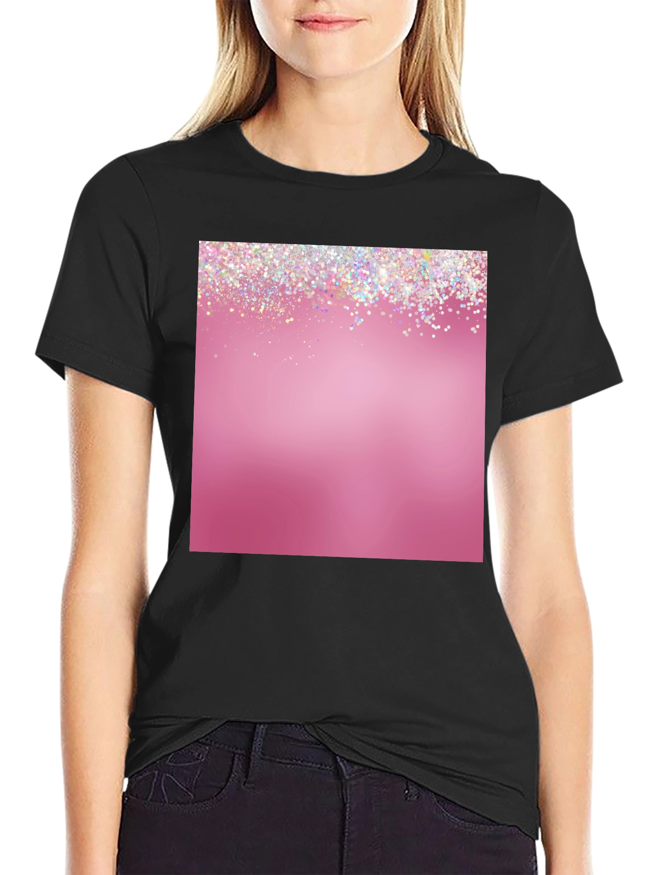 Glitter Pink Graphic Tee - Stylish Mens Casual Shirt