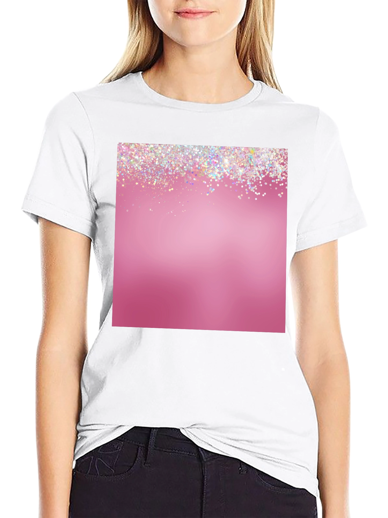 Glitter Pink Graphic Tee - Stylish Mens Casual Shirt