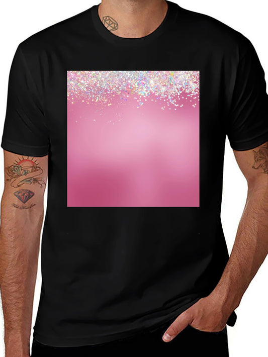 Glitter Pink Graphic Tee - Stylish Mens Casual Shirt