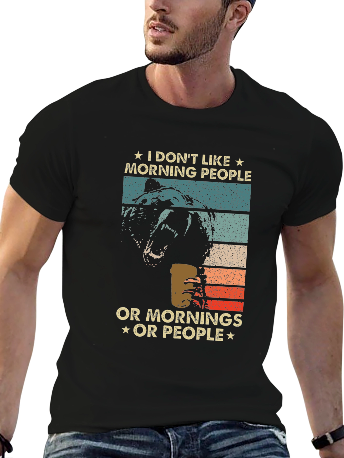 Funny I Dont Like Morning People Bear T-Shirt