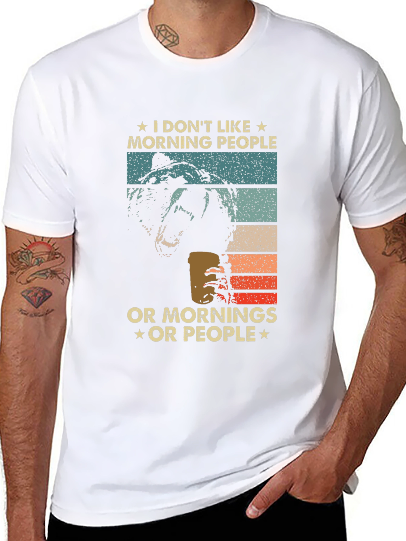 Funny I Dont Like Morning People Bear T-Shirt