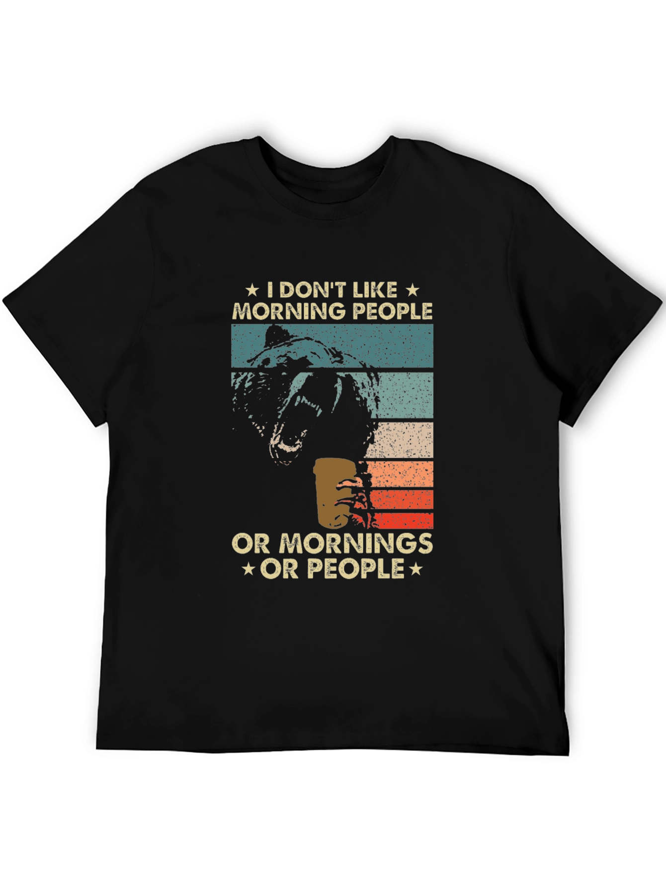 Funny I Dont Like Morning People Bear T-Shirt