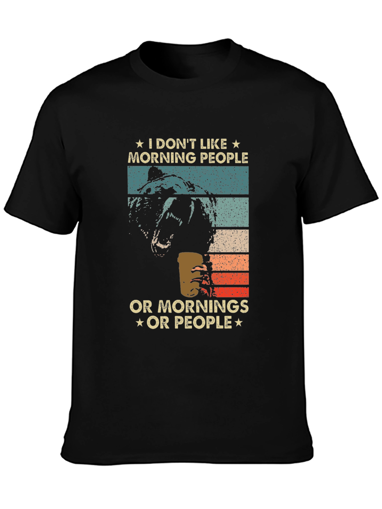 Funny I Dont Like Morning People Bear T-Shirt