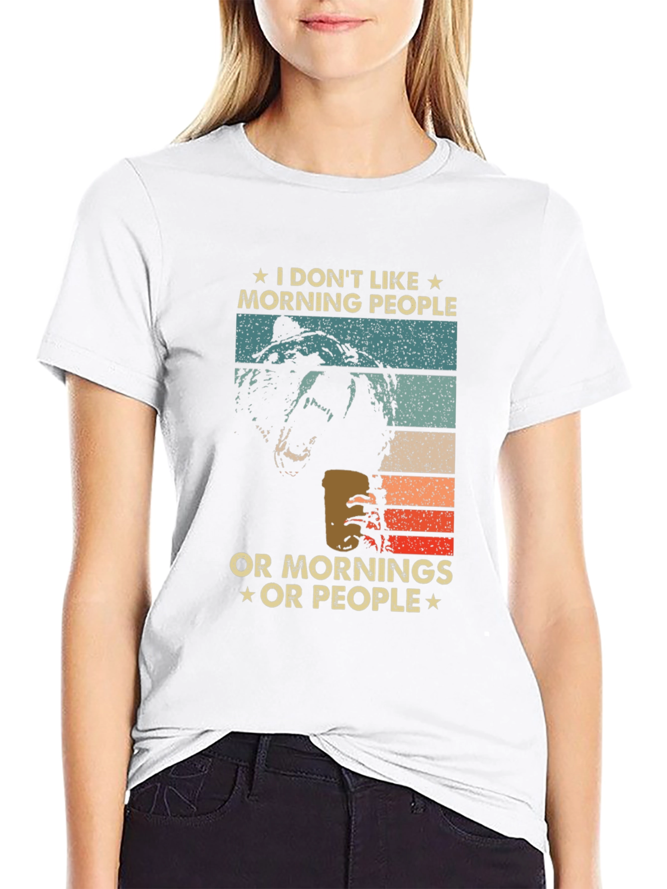 Funny I Dont Like Morning People Bear T-Shirt