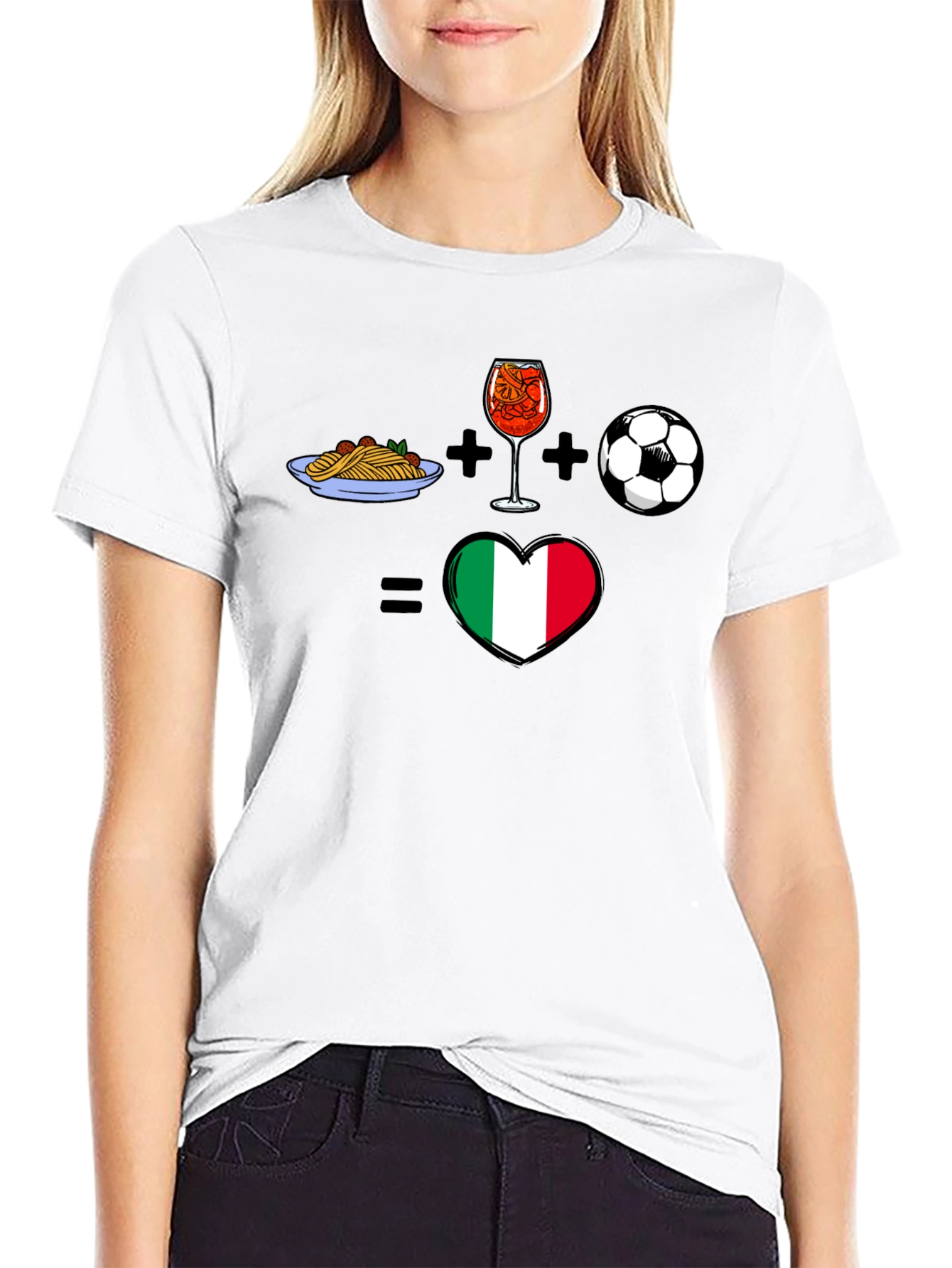 Italy Love: Food Drink Soccer T-Shirt