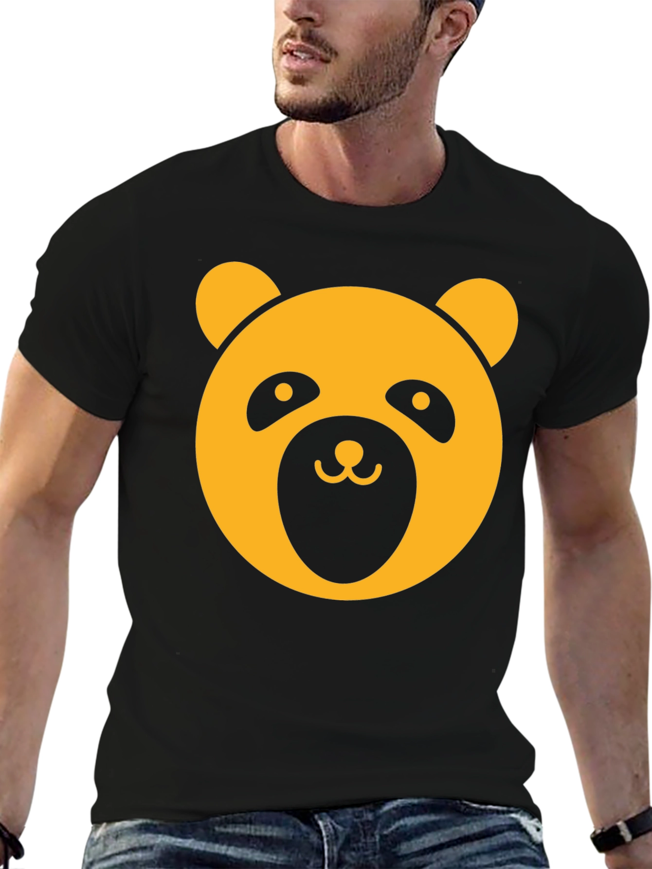 Panda Graphic Tee - Black Crew Neck T-Shirt