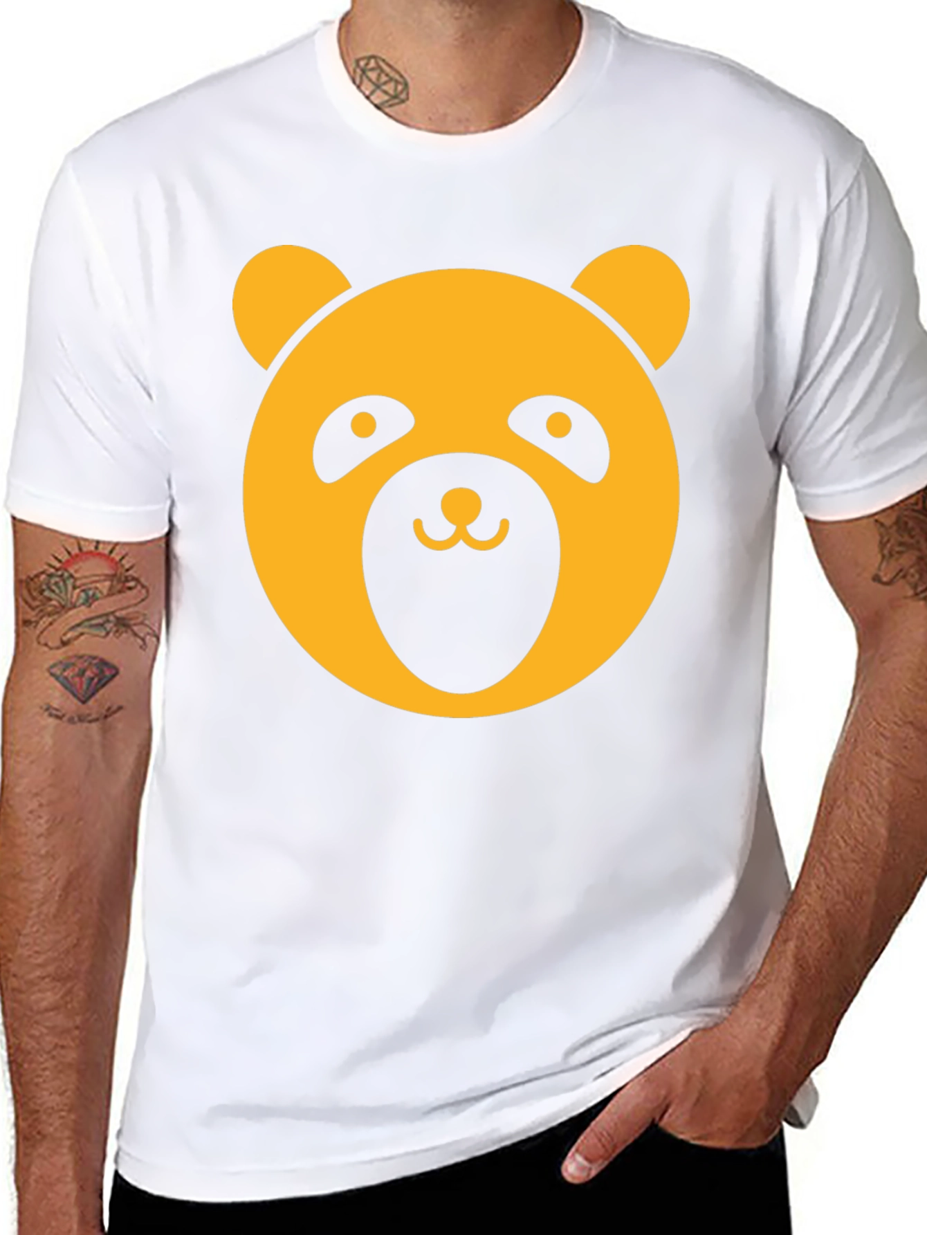 Panda Graphic Tee - Black Crew Neck T-Shirt