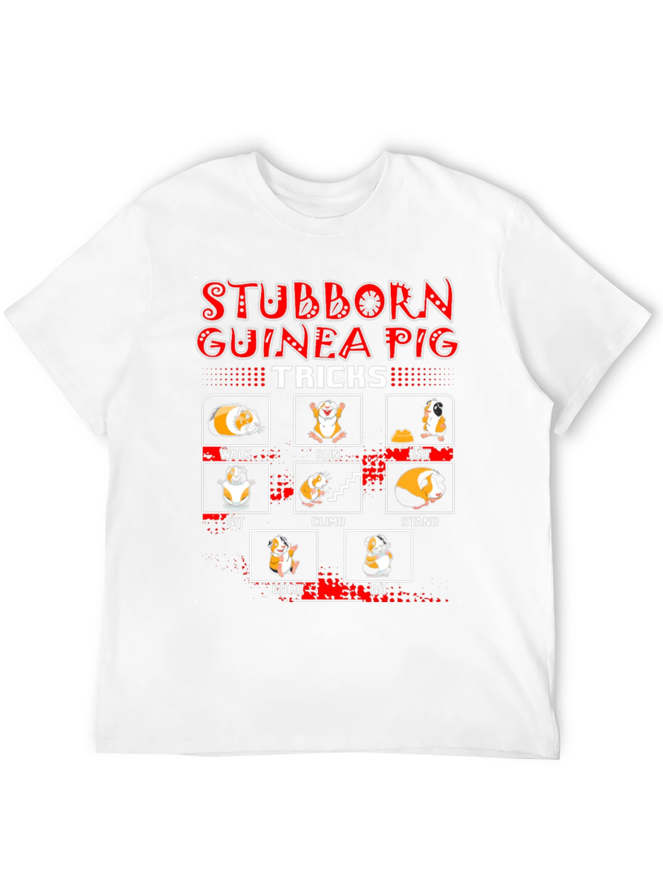 Stubborn Guinea Pig Tricks Black Graphic Tee
