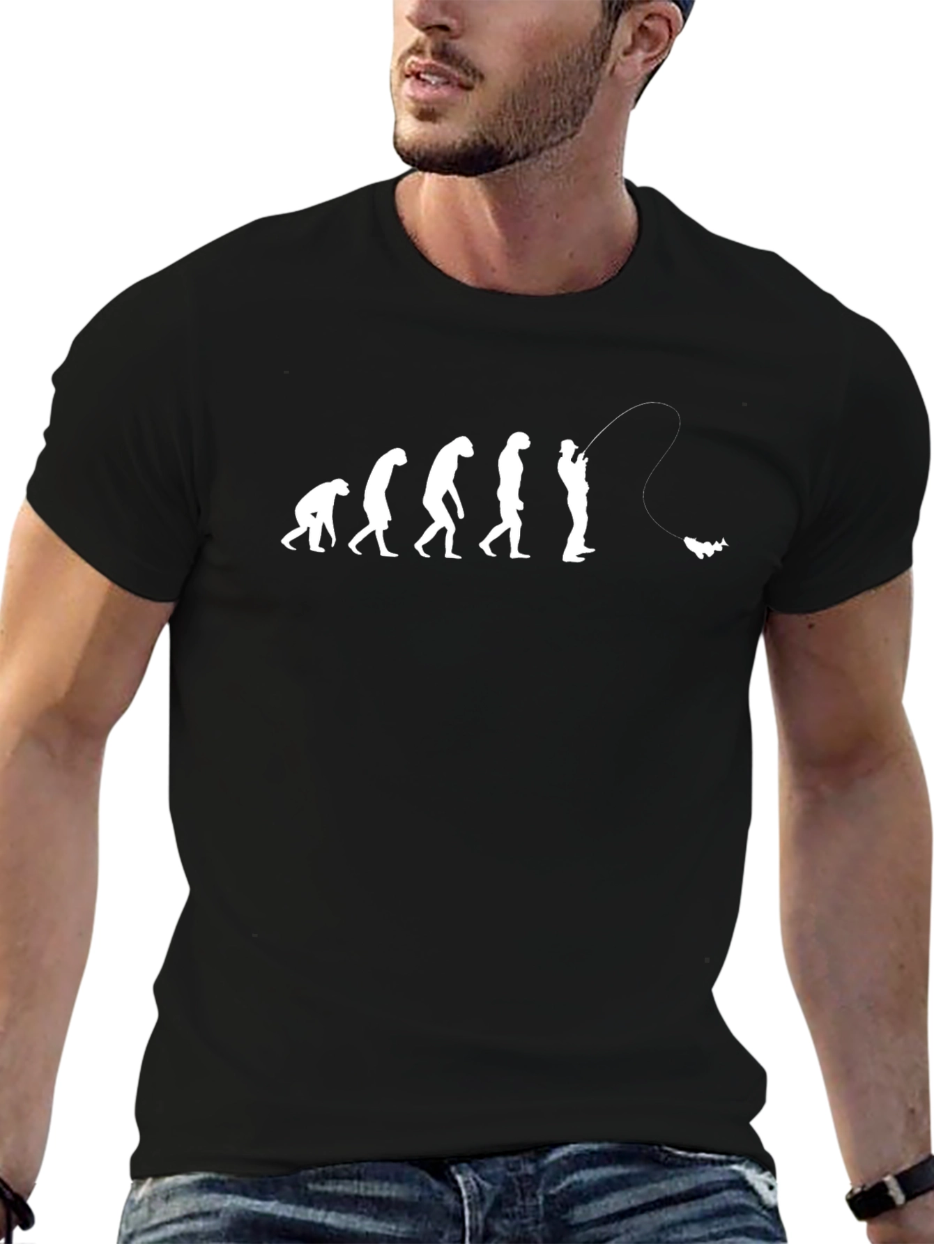 Evolution of Fishing Mens T-Shirt