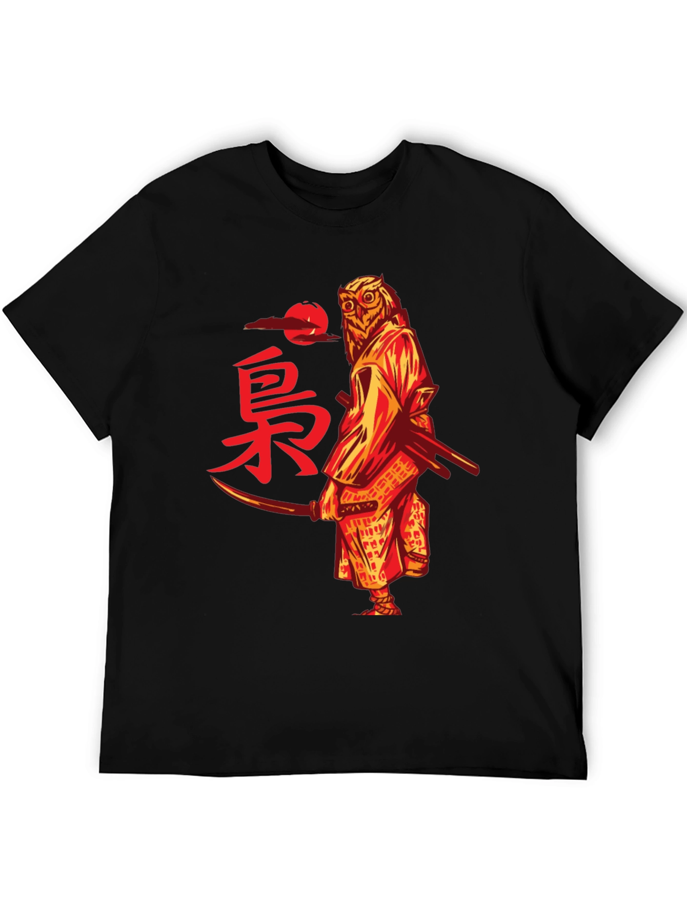 Owl Samurai Graphic T-Shirt - Unique Design