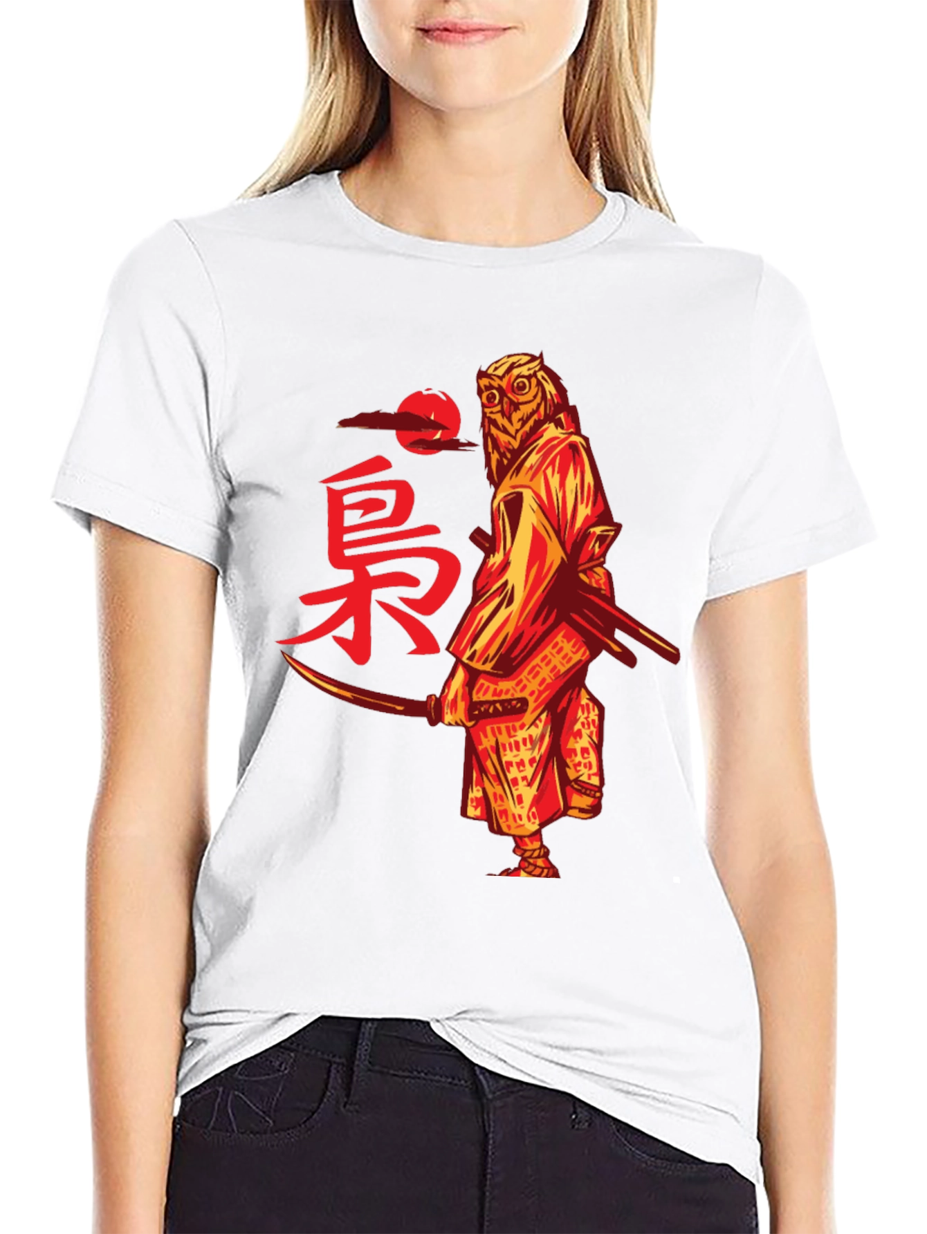 Owl Samurai Graphic T-Shirt - Unique Design