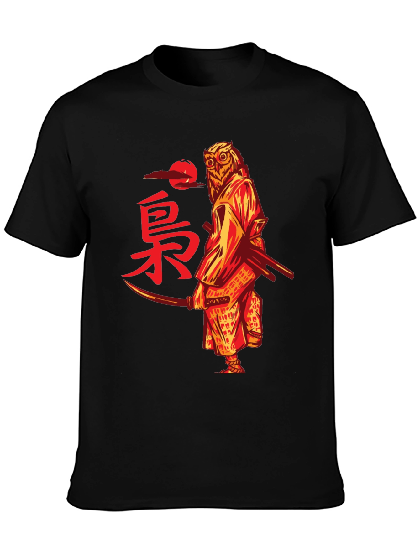 Owl Samurai Graphic T-Shirt - Unique Design