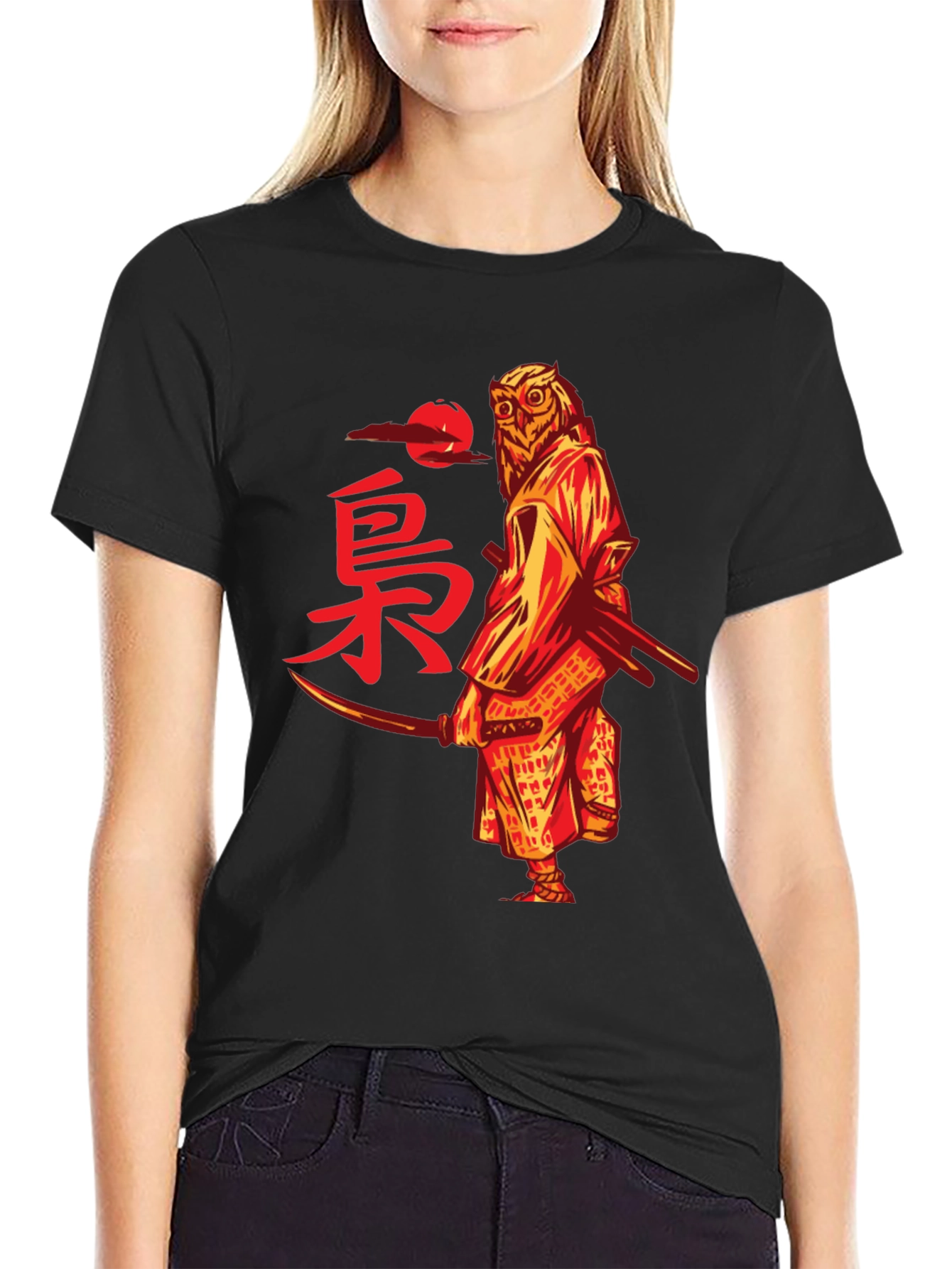 Owl Samurai Graphic T-Shirt - Unique Design