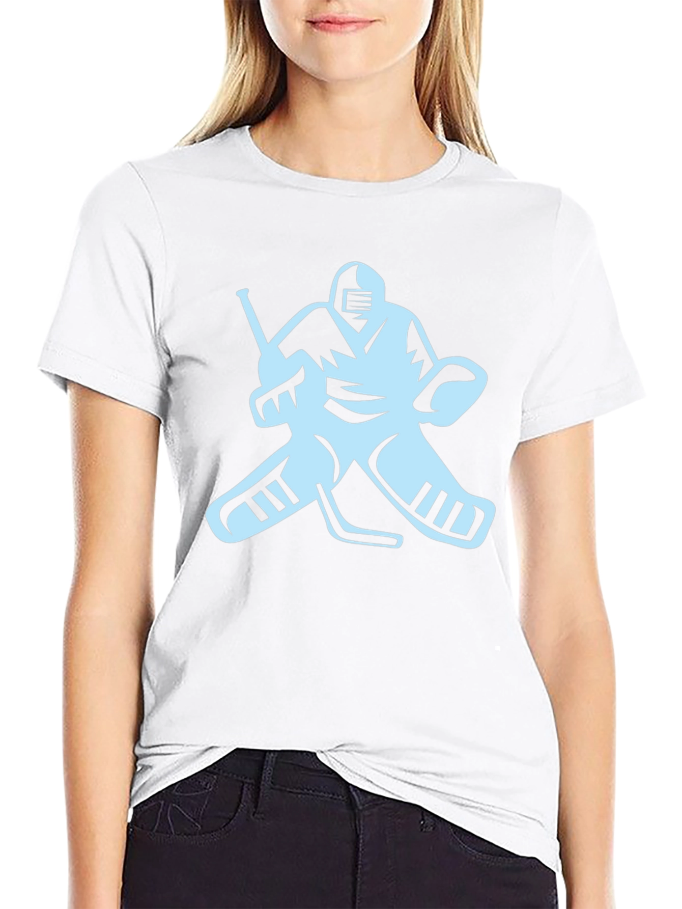 Hockey Goalie Graphic Tee - Black Cotton T-Shirt
