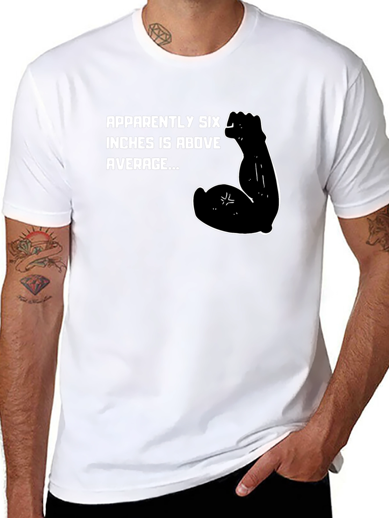 Six Inches Above Average Graphic T-Shirt - Black