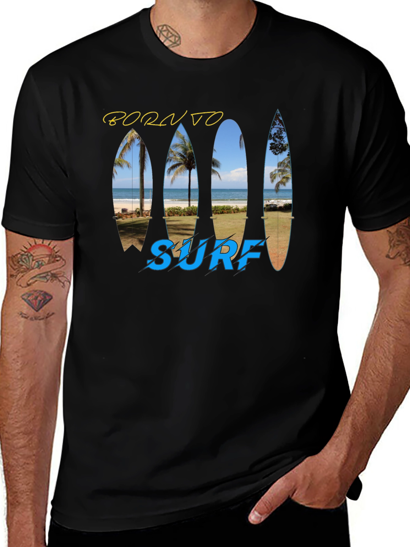 Born To Surf T-Shirt - Island Beach Design