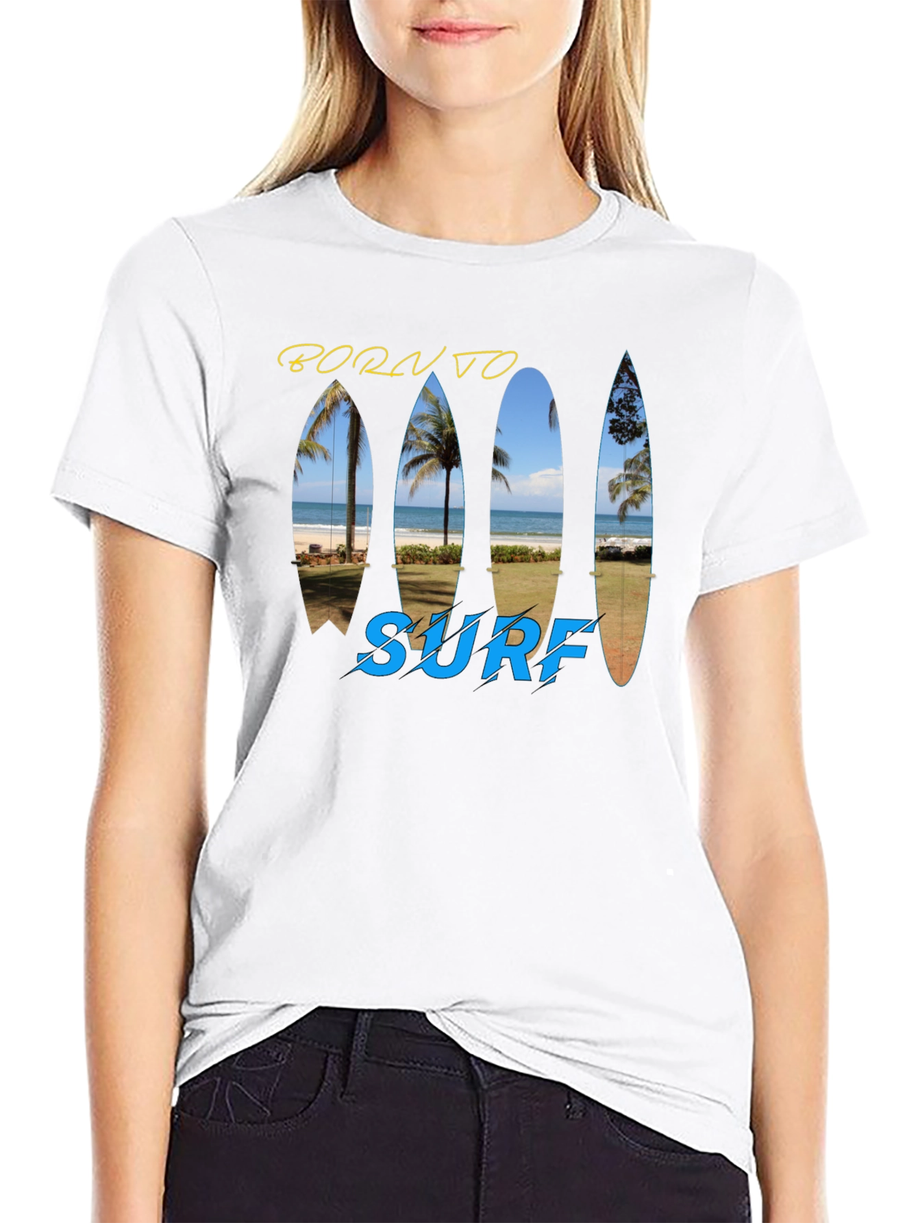 Born To Surf T-Shirt - Island Beach Design