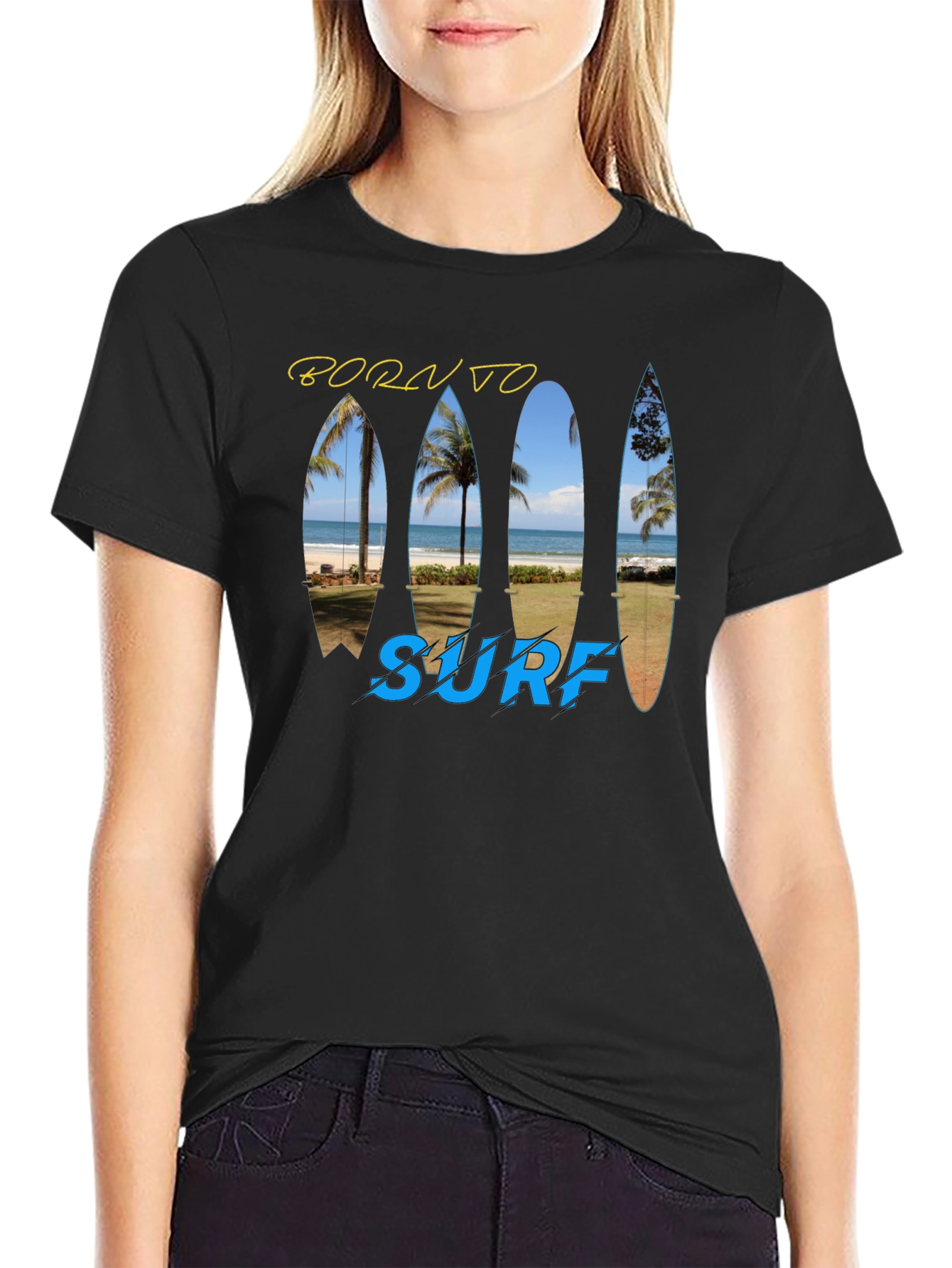 Born To Surf T-Shirt - Island Beach Design