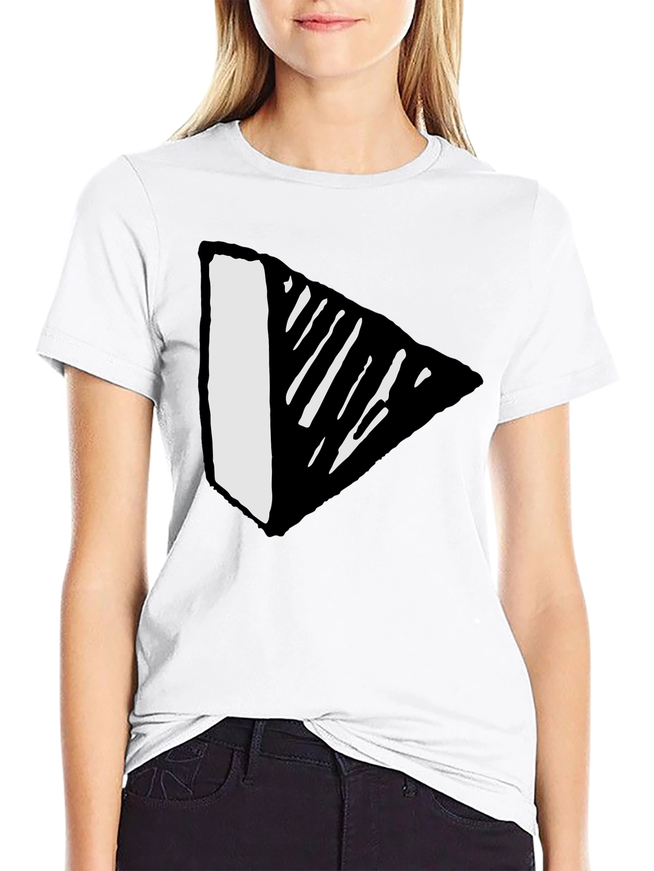Unique Black Tee with Abstract Arrow Design