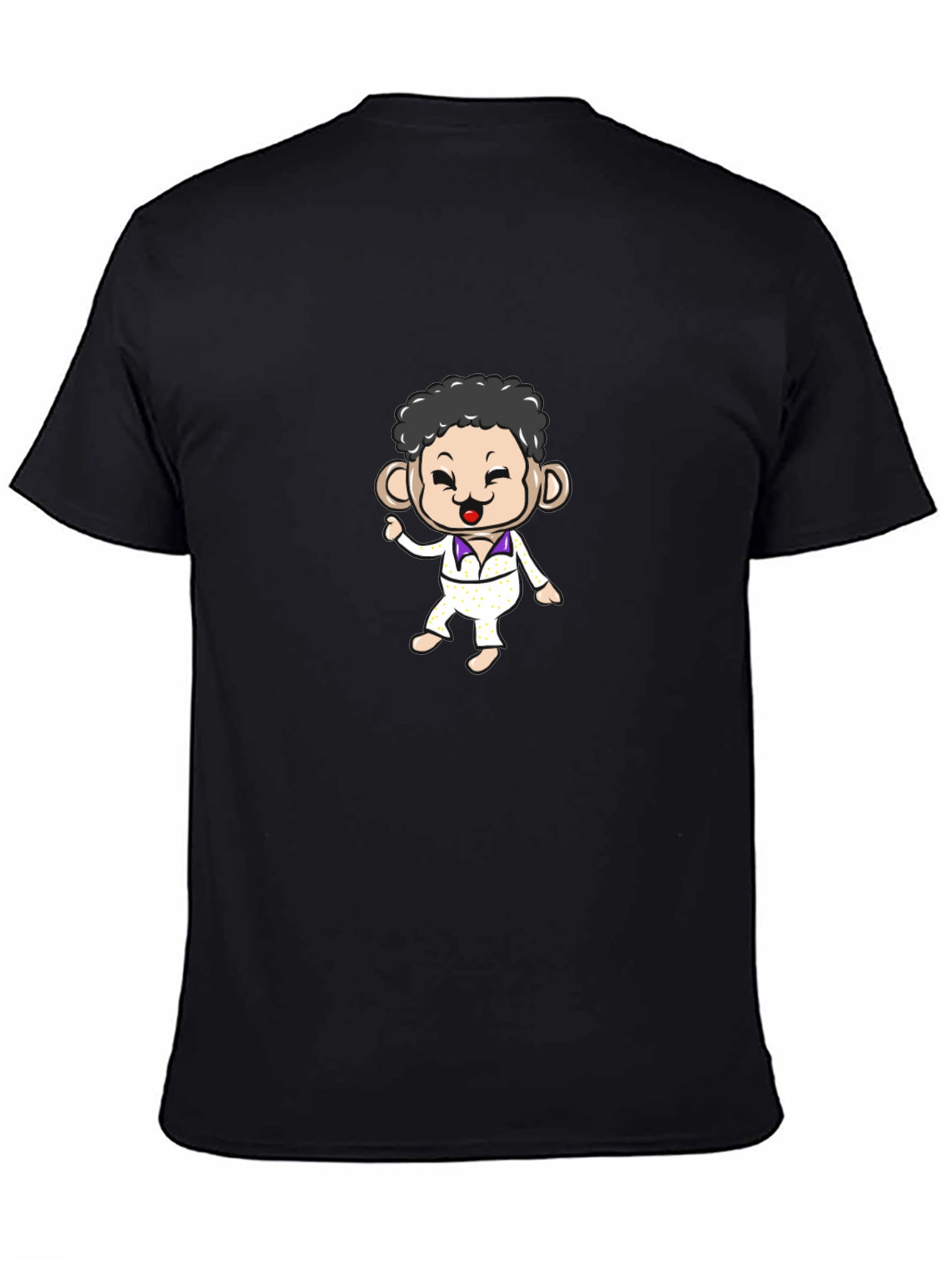 Fun Cartoon Character Black T-Shirt