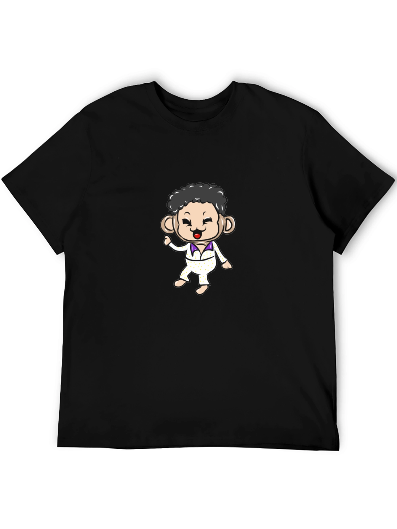 Fun Cartoon Character Black T-Shirt