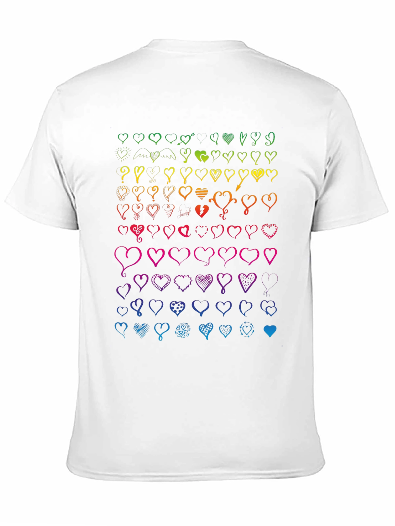Rainbow Heart Doodle T-Shirt - Mens Black Tee