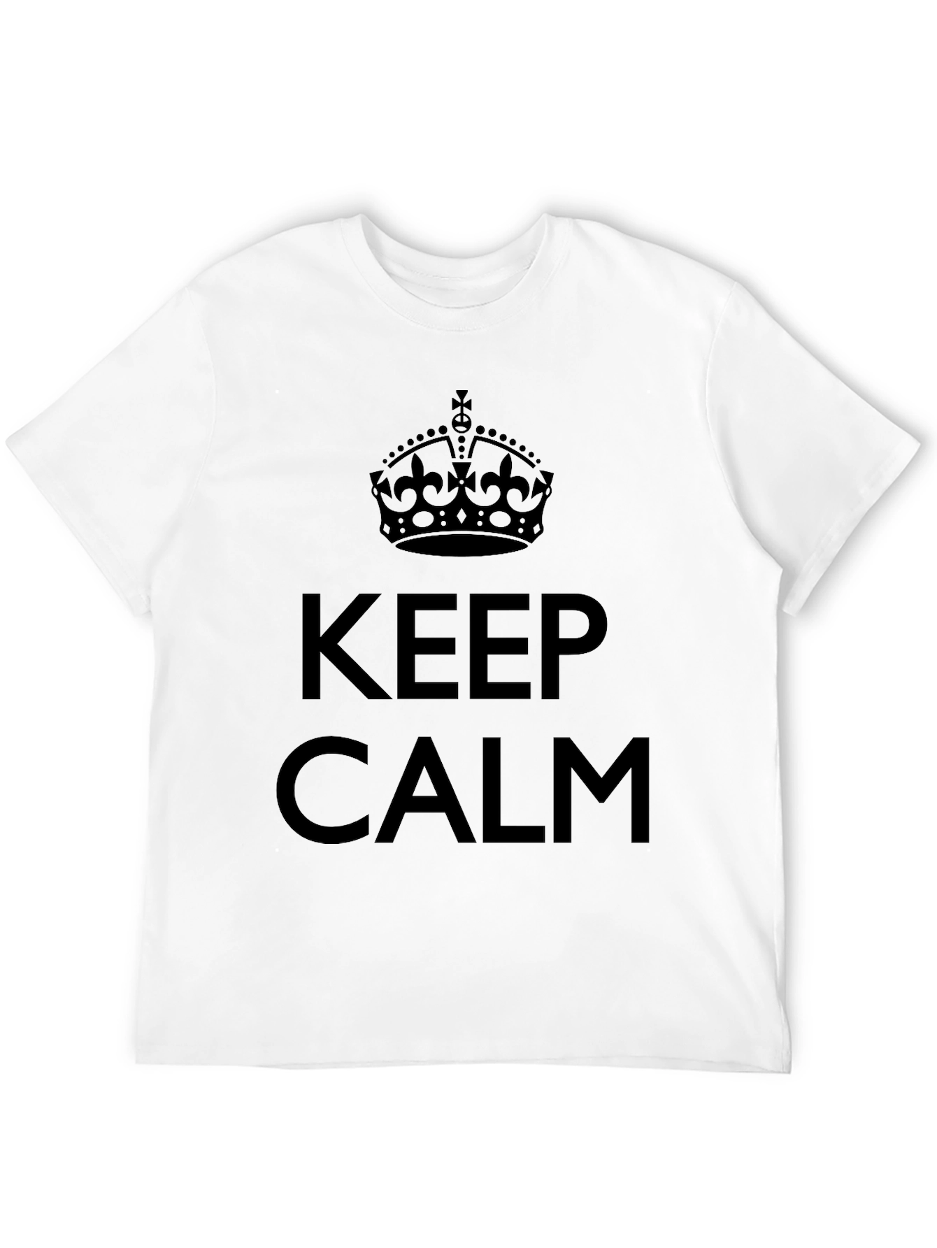 Keep Calm Crown Graphic T-Shirt - Black Cotton Tee