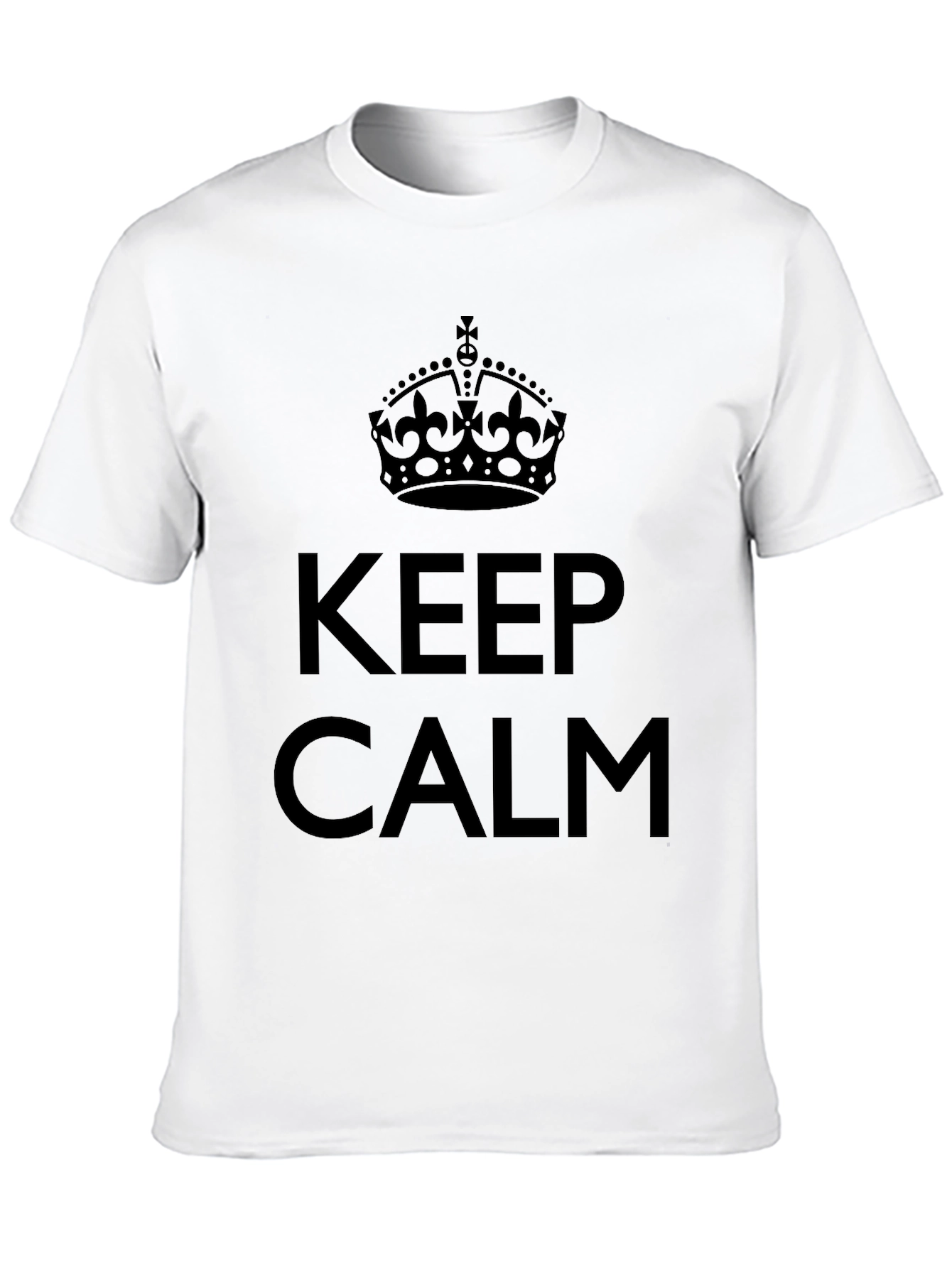 Keep Calm Crown Graphic T-Shirt - Black Cotton Tee