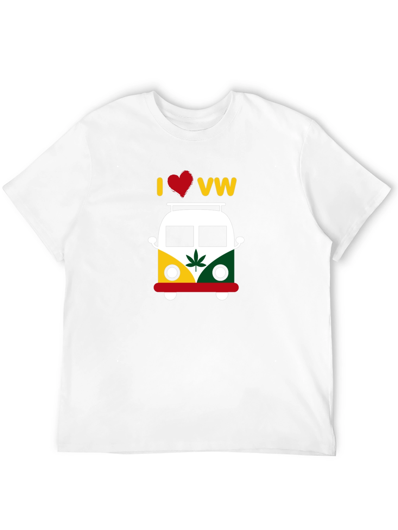 I Love VW T-Shirt - Rastafarian Style Bus Graphic